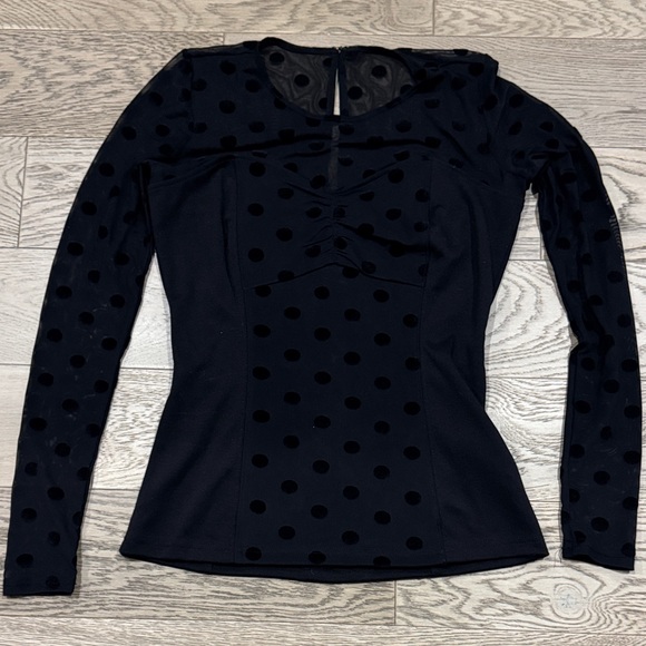 Guess Black Polka Dot Women's Top - Small - Picture 4 of 11